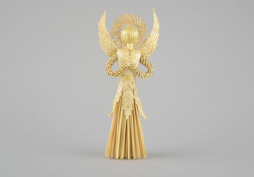 Amulette en paille Ange qui prie  - MADEheart.com