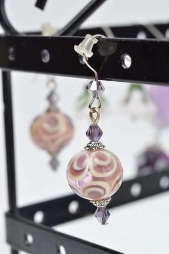 Handmade Ohrringe für Frauen Kugel Ohrringe origineller Schmuck aus Glas  - MADEheart.com