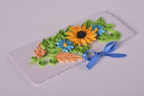 Handmade designer postcard beautiful postcard with flowers cute tender present - MADEheart.com