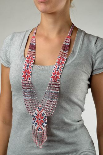 Collier perles rocailles Bijou fait main Accessoire femme ethnique design - MADEheart.com