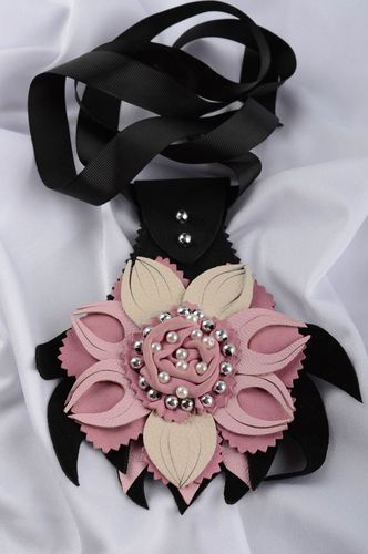 Handmade jewelry leather necklace ribbon necklace birthday gifts for her  - MADEheart.com