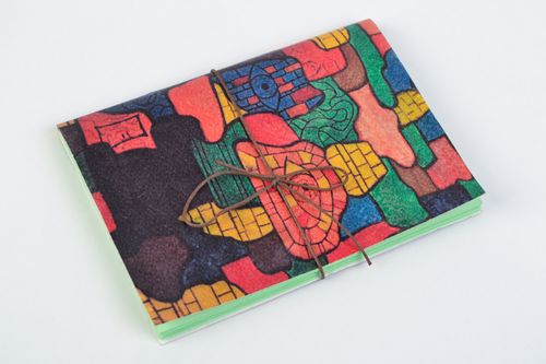 Handmade sketchbook with watercolor cardboard cover 48 sheets Stained Glass - MADEheart.com