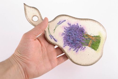 Petite planche à découper en bois décorative faite main Provence serviettage - MADEheart.com