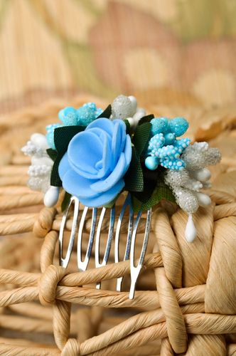 Handmade hair comb flower hair accessories hair jewelry gifts for girls - MADEheart.com