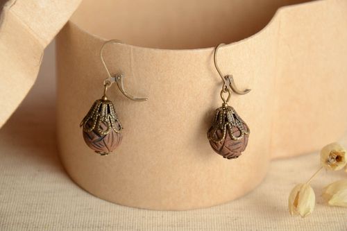 Stylish handmade clay earrings ceramic earrings for women designer accessories - MADEheart.com