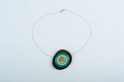 Handmade leather pendant handmade bright pendant design women pendant  - MADEheart.com