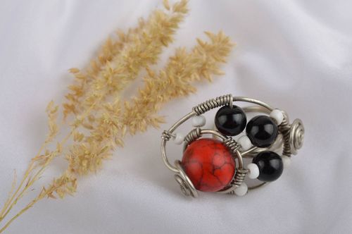 Handmade jewelry fashion rings coral jewelry metal seal ring designer accessory - MADEheart.com