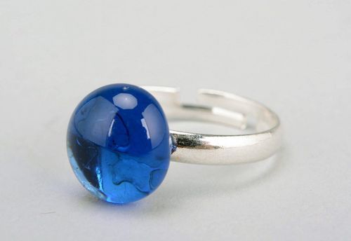 Ring made of fusing glass Night Sky - MADEheart.com