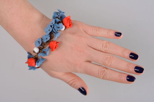 Polymer clay wrist bracelet - MADEheart.com