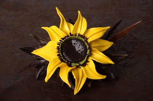 Adorno para el pelo con girasol accesorio de moda artesanal regalo original - MADEheart.com