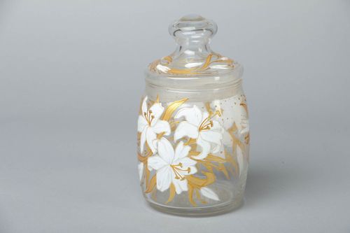 Painted glass sugar bowl - MADEheart.com