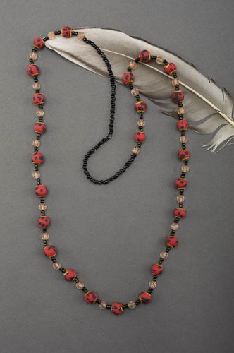 Stylish handmade beaded necklace plastic bead necklace polymer clay ideas - MADEheart.com