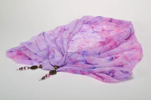 Silk scarf in shibori technique - MADEheart.com