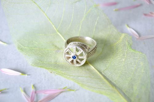 Silver ring with ethnic symbol  - MADEheart.com