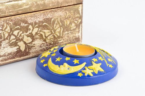 Portavelas de yeso artesanal decoración de casa original regalo para niño - MADEheart.com