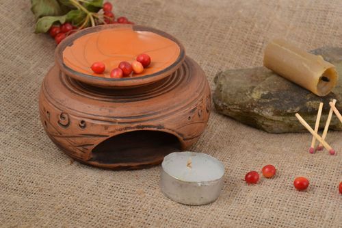 3 inch clay aroma handmade tin candle lamp 0,8 lb - MADEheart.com