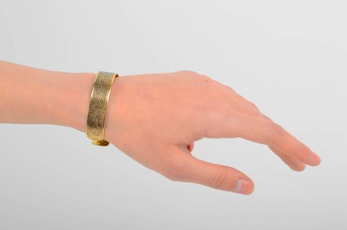 Handmade designer stylish bracelet unusual brass accessory wrist jewelry - MADEheart.com