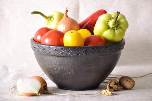 Tigela de argila feita à mão louça de cerâmica decorativa artesanal - MADEheart.com