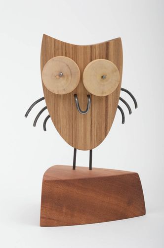 Tier Statue Eule handmade Holz Figur Deko Ideen Haus Souvenir originell - MADEheart.com