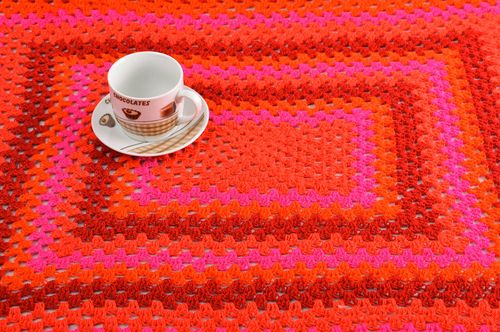 Mantel tejido de hilos artesanal decoración de interior regalo para mujer - MADEheart.com