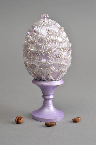 Beautiful handmade beaded Easter egg unusual beaded figurine gift ideas - MADEheart.com