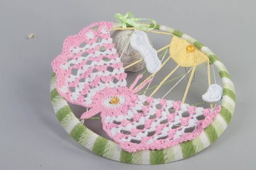 Décoration à suspendre fait main Déco murale Cadeau pour enfant rond en fils - MADEheart.com