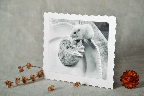 Cartão postal preto e branco Rato - MADEheart.com