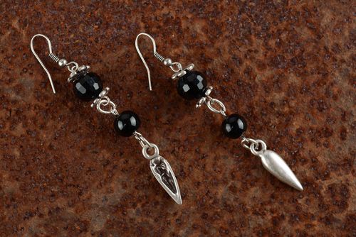 Metal earrings with crystal - MADEheart.com