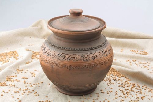 Topf aus Ton mit Deckel - MADEheart.com
