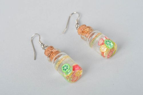Handmade designer earrings unusual cute earrings long bottle earrings - MADEheart.com