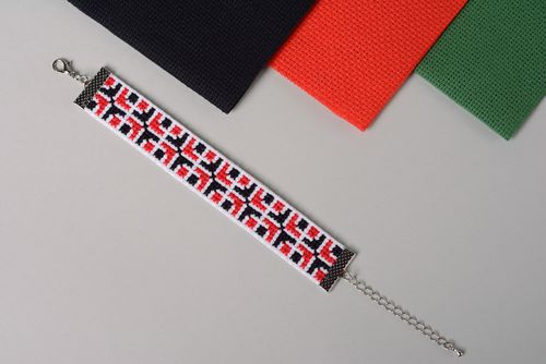Handmade cross stitch embroidered bracelet - MADEheart.com