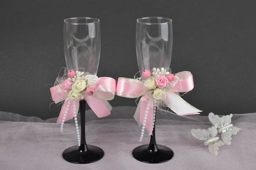 Handmade glasses for wedding champagne glasses for wedding accessories - MADEheart.com