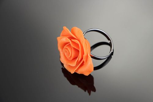 Ring made of polymer clay Rose - MADEheart.com