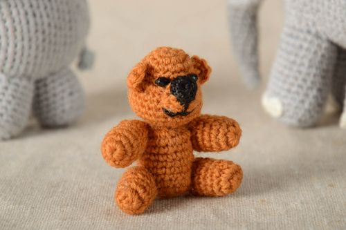 Cute crocheted toy stylish designer textile toy handmade present for kids - MADEheart.com