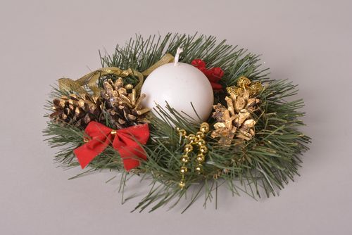 Décoration Noël fait main Déco bougie couronne originale Idee deco noel - MADEheart.com