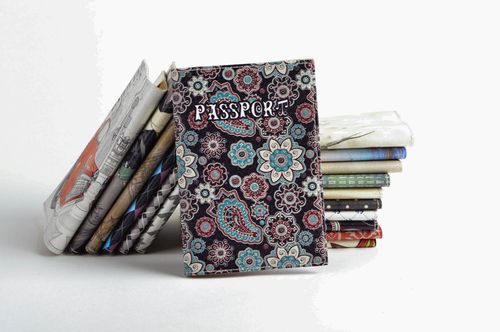 Unusual handmade leather passport cover small gifts handmade accessories - MADEheart.com