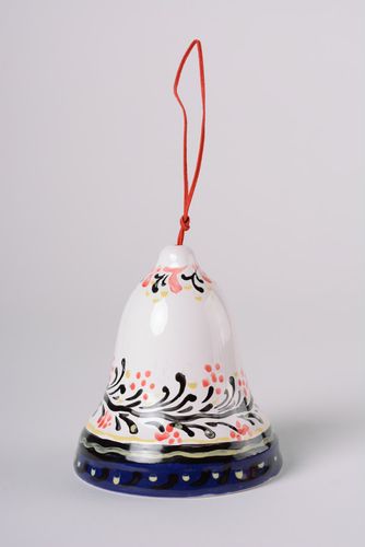 Cloche en céramique peinte faite main majolique pratique suspension originale - MADEheart.com
