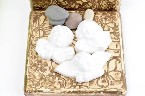 Anges Décoration à accrocher fait main Idée de cadeau de noel plâtre blanc - MADEheart.com