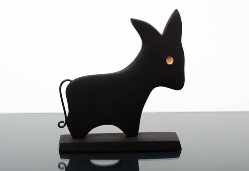 Beautiful handmade wooden figurine donkey statuette miniature animals gift ideas - MADEheart.com