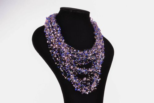Colar de pérolas e pedras naturais lilac - MADEheart.com