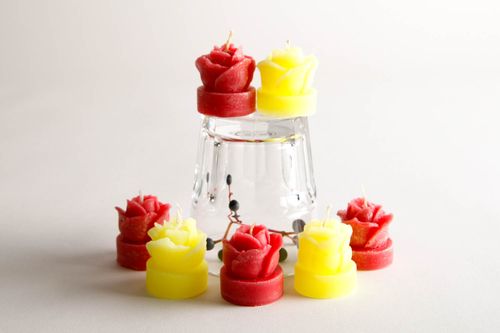 Свечи ручной работы новогодние свечи набор оригинальные свечи 7 изделий розы - MADEheart.com