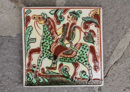 Carreau décoré artisanal mural fait main - MADEheart.com