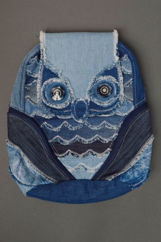 Borsa ragazza fatta a mano zaino di jeans accessori originali da donna - MADEheart.com