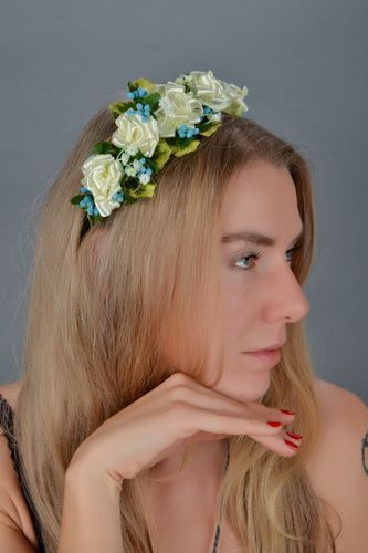 Coroa de flores para cabelo Rosa de chá - MADEheart.com