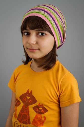 Bonnet tricoté en coton fait main - MADEheart.com