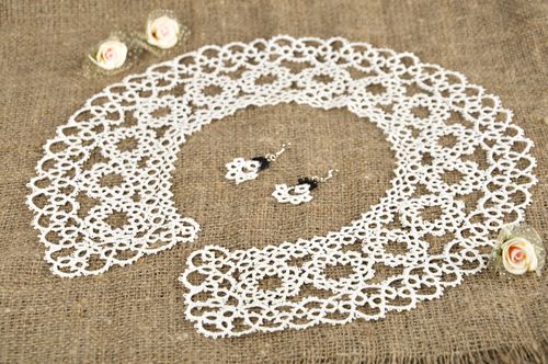 Handmade jewelry set collar necklace womens earrings detachable collar - MADEheart.com