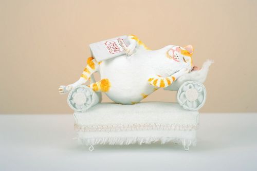 Figurine papier mâché Chat savant - MADEheart.com