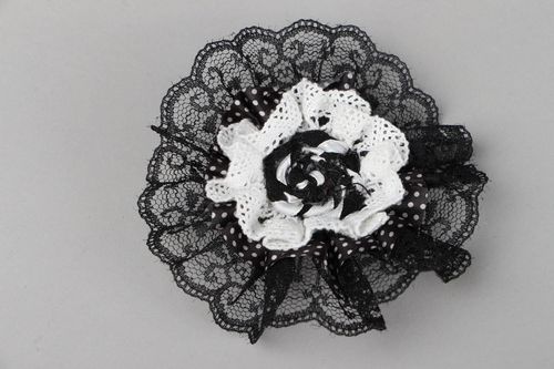 Black and white brooch-hairpin  - MADEheart.com