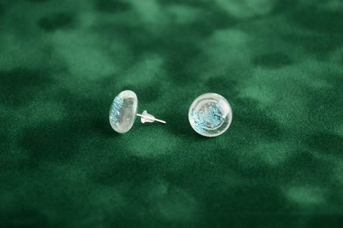 Handmade fusing glass earrings designer beautiful tender accessory - MADEheart.com