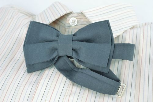 Fabric bow tie of gray color - MADEheart.com